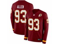 Youth Nike Washington Redskins #93 Jonathan Allen Limited Burgundy Therma Long Sleeve NFL Jersey