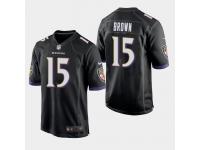 Youth Ravens #15 Marquise Brown 2019 NFL Draft Game Jersey - Black