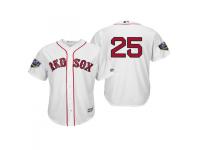 Youth Red Sox 2018 World Series Majestic White Steve Pearce Cool Base Player Number Jersey