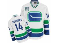 Youth Reebok Vancouver Canucks #14 Alex Burrows Premier White Third 40TH Patch NHL Jersey