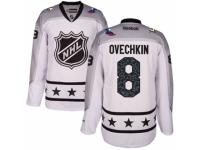 Youth Reebok Washington Capitals #8 Alexander Ovechkin White Metropolitan Division 2017 All-Star NHL Jersey