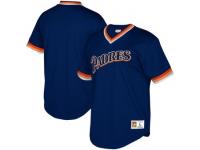 Youth San Diego Padres Mitchell & Ness Navy Cooperstown Collection Mesh Wordmark V-Neck Jersey