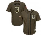 Youth Tigers #3 Ian Kinsler Green Salute to Service Stitched Baseball Jersey