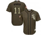 Youth White Sox #11 Luis Aparicio Green Salute to Service Stitched Baseball Jersey