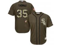 Youth White Sox #35 Frank Thomas Green Salute to Service Stitched Baseball Jersey