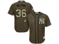 Youth Yankees #36 Carlos Beltran Green Salute to Service Stitched Baseball Jersey