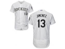 White Ubaldo Jimenez Men #13 Majestic MLB Colorado Rockies Flexbase Collection Jersey