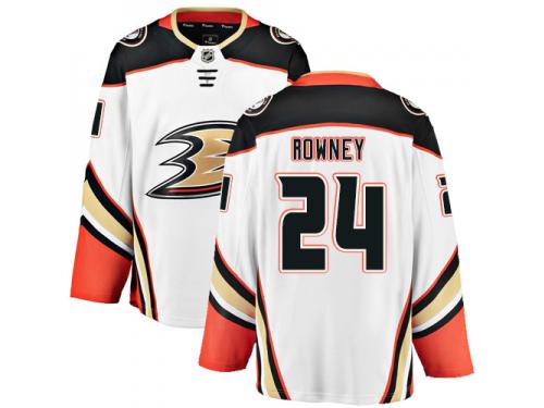 #24 Breakaway Carter Rowney Men's White NHL Jersey - Away Anaheim Ducks