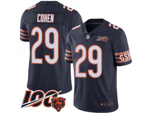#29 Limited Tarik Cohen Navy Blue Football Home Youth Jersey Chicago Bears 100th Season