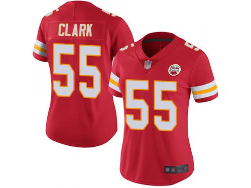 #55 Limited Frank Clark Red Football Home Women's Jersey Kansas City Chiefs Vapor Untouchable
