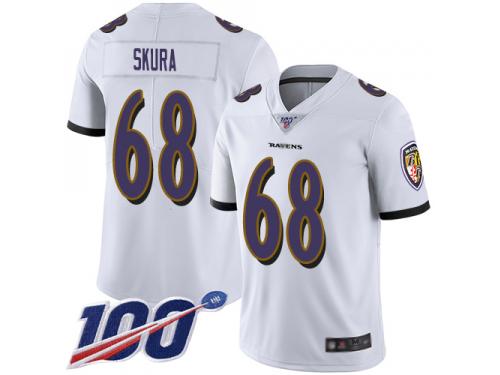 #68 Limited Matt Skura White Football Road Youth Jersey Baltimore Ravens Vapor Untouchable 100th Season