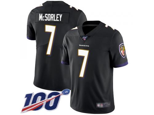 #7 Limited Trace McSorley Black Football Alternate Youth Jersey Baltimore Ravens Vapor Untouchable 100th Season