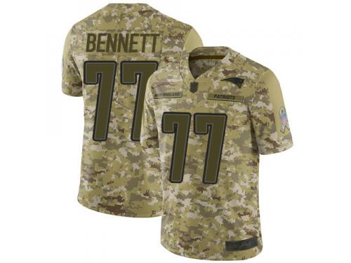 #77 Limited Michael Bennett Camo Football Men's Jersey New England Patriots 2018 Salute to Service