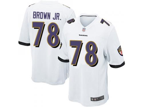 #78 Game Orlando Brown Jr. White Football Road Men's Jersey Baltimore Ravens