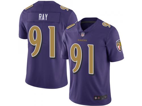 #91 Limited Shane Ray Purple Football Men's Jersey Baltimore Ravens Rush Vapor Untouchable