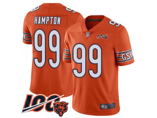 #99 Limited Dan Hampton Orange Football Alternate Men's Jersey Chicago Bears 100th Season
