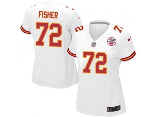 Kansas City Chiefs Eric Fisher Women's Road Jersey - White Nike NFL #72 Game