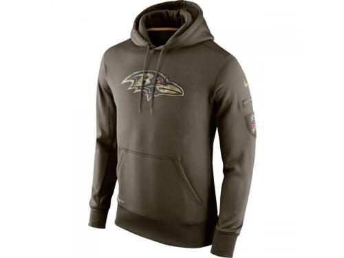 Men NFL Baltimore Ravens Nike Olive Salute To Service KO Performance Hoodie