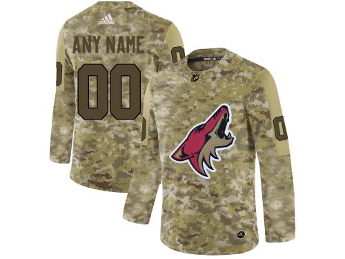 Men NHL Adidas Arizona Coyotes Customized Limited Camo Salute to Service Jersey
