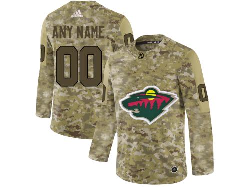 Men NHL Adidas Minnesota Wild Customized Limited Camo Salute to Service Jersey