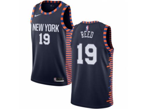 Men Nike New York Knicks #19 Willis Reed Navy Blue NBA Jersey - 2018/19 City Edition