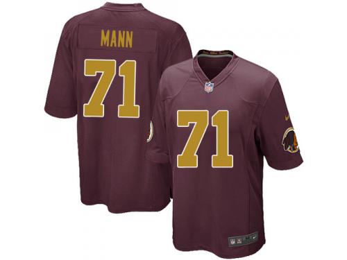 Men Nike NFL Washington Redskins #71 Charles Mann Burgundy Red 80th Anniversary Game Jersey