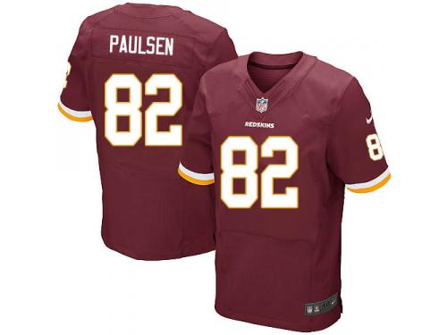 Men Nike NFL Washington Redskins #82 Logan Paulsen Authentic Elite Home Burgundy Red Jersey