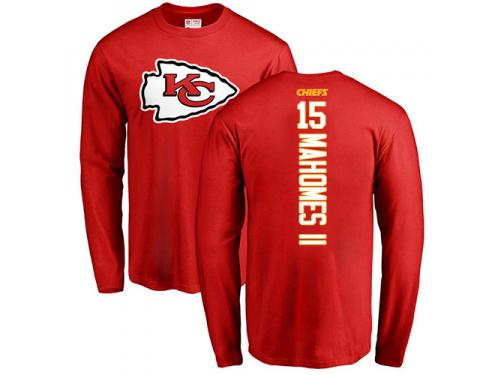 Men Nike Patrick Mahomes II Red Backer - NFL Kansas City Chiefs #15 Long Sleeve T-Shirt