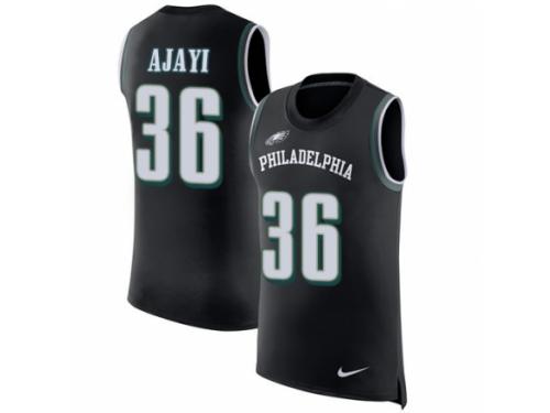 Men Nike Philadelphia Eagles #36 Jay Ajayi Black Rush Player Name & Number Tank Top NFL Jersey