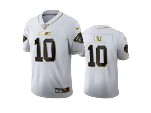 Men Tyreek Hill Chiefs White 100th Season Golden Edition Jersey