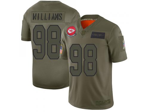 Men's #98 Limited Xavier Williams Camo Football Jersey Kansas City Chiefs 2019 Salute to Service