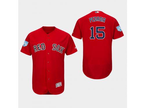 Men's Boston Red Sox 2019 Spring Training Dustin Pedroia Flex Base Jersey Scarlet