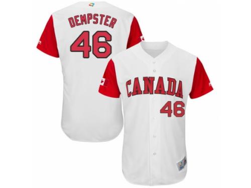 Men's Canada Baseball Majestic #46 Ryan Dempster White 2017 World Baseball Classic Authentic Team Jersey