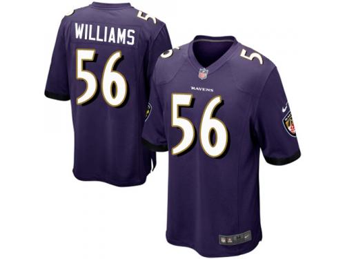 Men's Game Tim Williams #56 Nike Purple Home Jersey - NFL Baltimore Ravens