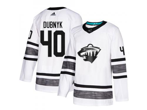 Men's Minnesota Wild #40 Devan Dubnyk Adidas White Authentic 2019 All-Star NHL Jersey