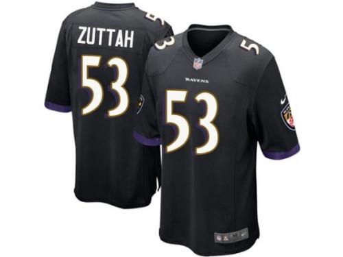 Men's Nike Baltimore Ravens #53 Jeremy Zuttah Game Black Alternate NFL Jersey