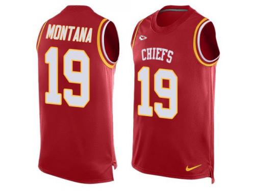 Nike Chiefs #19 Joe Montana Red Team Color Men Stitched NFL Tank Top
