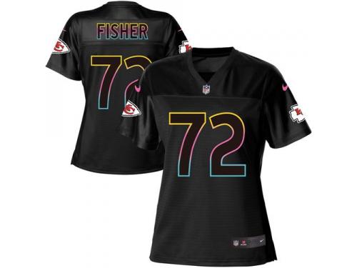 Nike Chiefs #72 Eric Fisher Black Women NFL Fashion Game Jersey