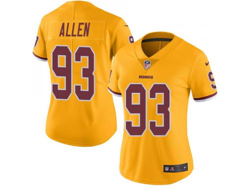 Nike Jonathan Allen Limited Gold Women's Jersey - NFL Washington Redskins #93 Rush Vapor Untouchable