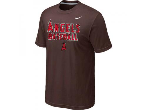 Nike MLB Los Angeles Angels 2014 Home Practice T-Shirt - Brown