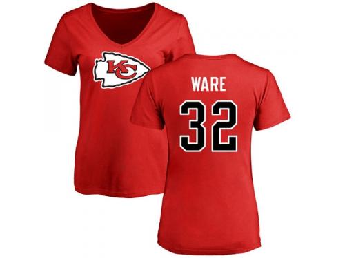 Nike Spencer Ware Red Name & Number Logo Slim Fit Women's - NFL Kansas City Chiefs #32 T-Shirt