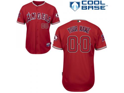 Red Customized Men Majestic MLB Los Angeles Angels Of Anaheim Cool Base Alternate Jersey