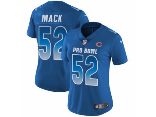 Women Nike Chicago Bears #52 Khalil Mack Limited Royal Blue NFC 2019 Pro Bowl NFL Jersey