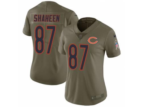Women Nike Chicago Bears #87 Adam Shaheen Limited Olive 2017 Salute to Service NFL Jersey