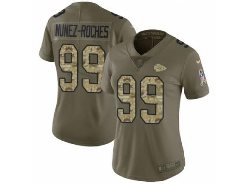 Women Nike Kansas City Chiefs #99 Rakeem Nunez-Roches Limited Olive/Camo 2017 Salute to Service NFL Jersey