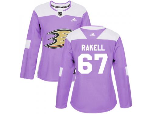 Women's Adidas Anaheim Ducks #67 Rickard Rakell Authentic Purple Fights Cancer Practice NHL Jersey