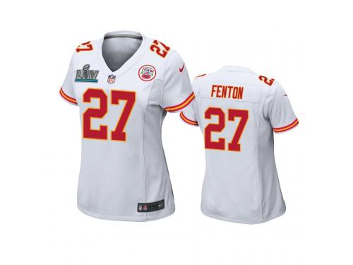 Women's Kansas City Chiefs Rashad Fenton White Super Bowl LIV Game Jersey