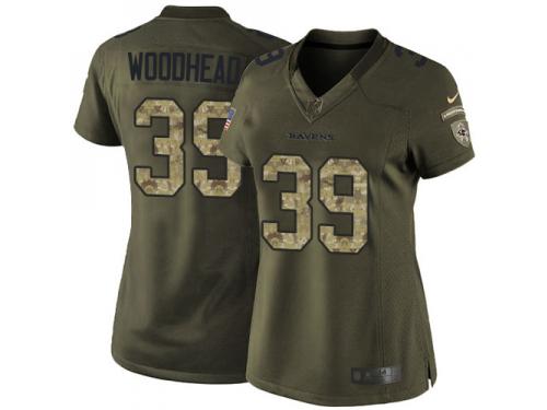 Women's Limited Danny Woodhead #39 Nike Green Jersey - NFL Baltimore Ravens Salute to Service