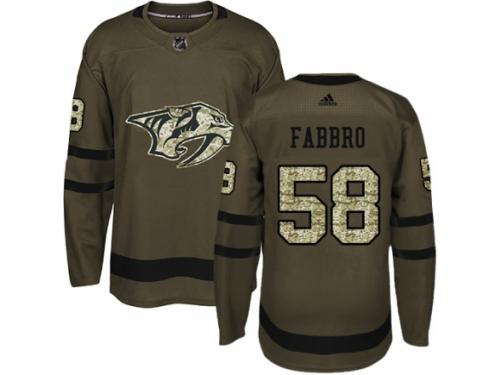 Youth Adidas Nashville Predators #58 Dante Fabbro Green Salute to Service NHL Jersey