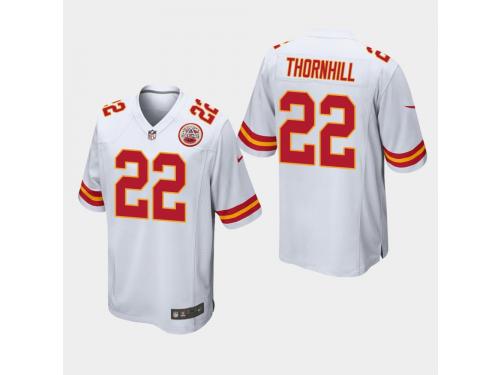 Youth Chiefs #22 Juan Thornhill 2019 NFL Draft Game Jersey - White